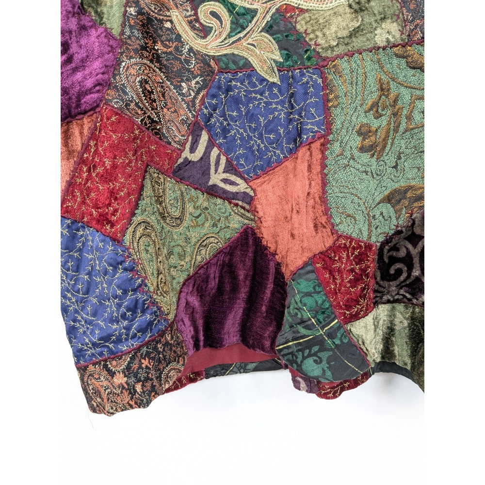 Textured Patchwork Velvet Jacket - Multi - Picture 10 of 11